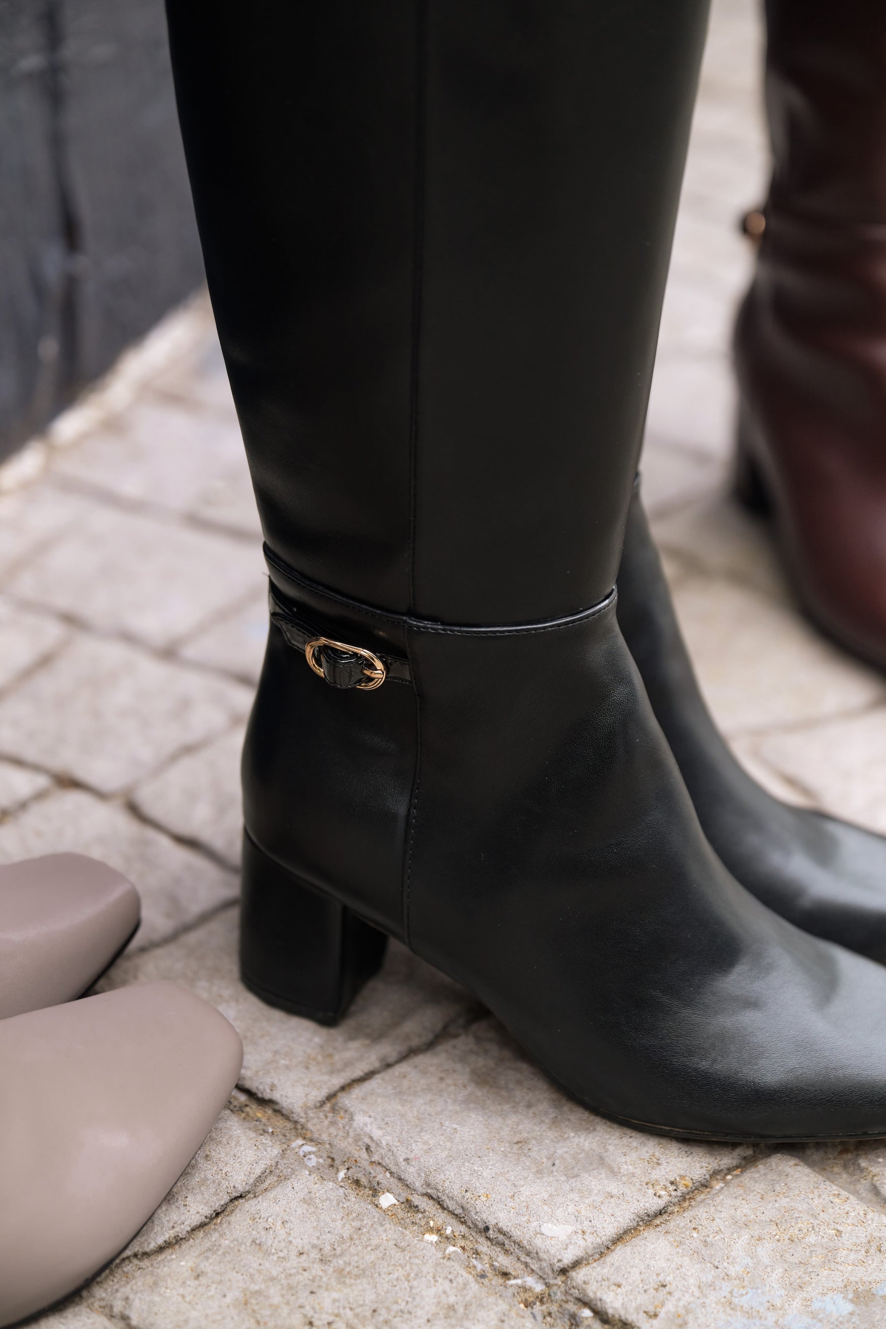 Double-Belt Long Boots