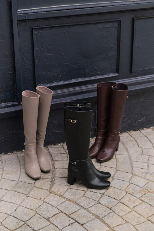 Double-Belt Long Boots