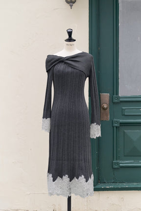 Tullia Lace-Hem Knit Dress