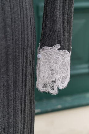 Tullia Lace-Hem Knit Dress
