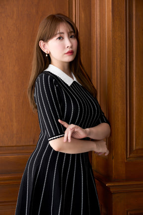 Striped Jacquard Knit Dress