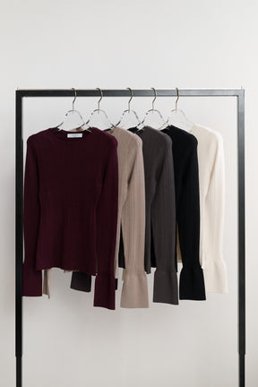 [Ships in early October] ［Essentia］Essential Rib Knit Top