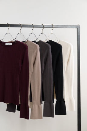 [Ships in early October] ［Essentia］Essential Rib Knit Top