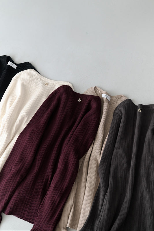 [Ships in early October] ［Essentia］Essential Rib Knit Top