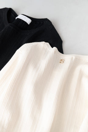 [Ships in early October] ［Essentia］Essential Rib Knit Top