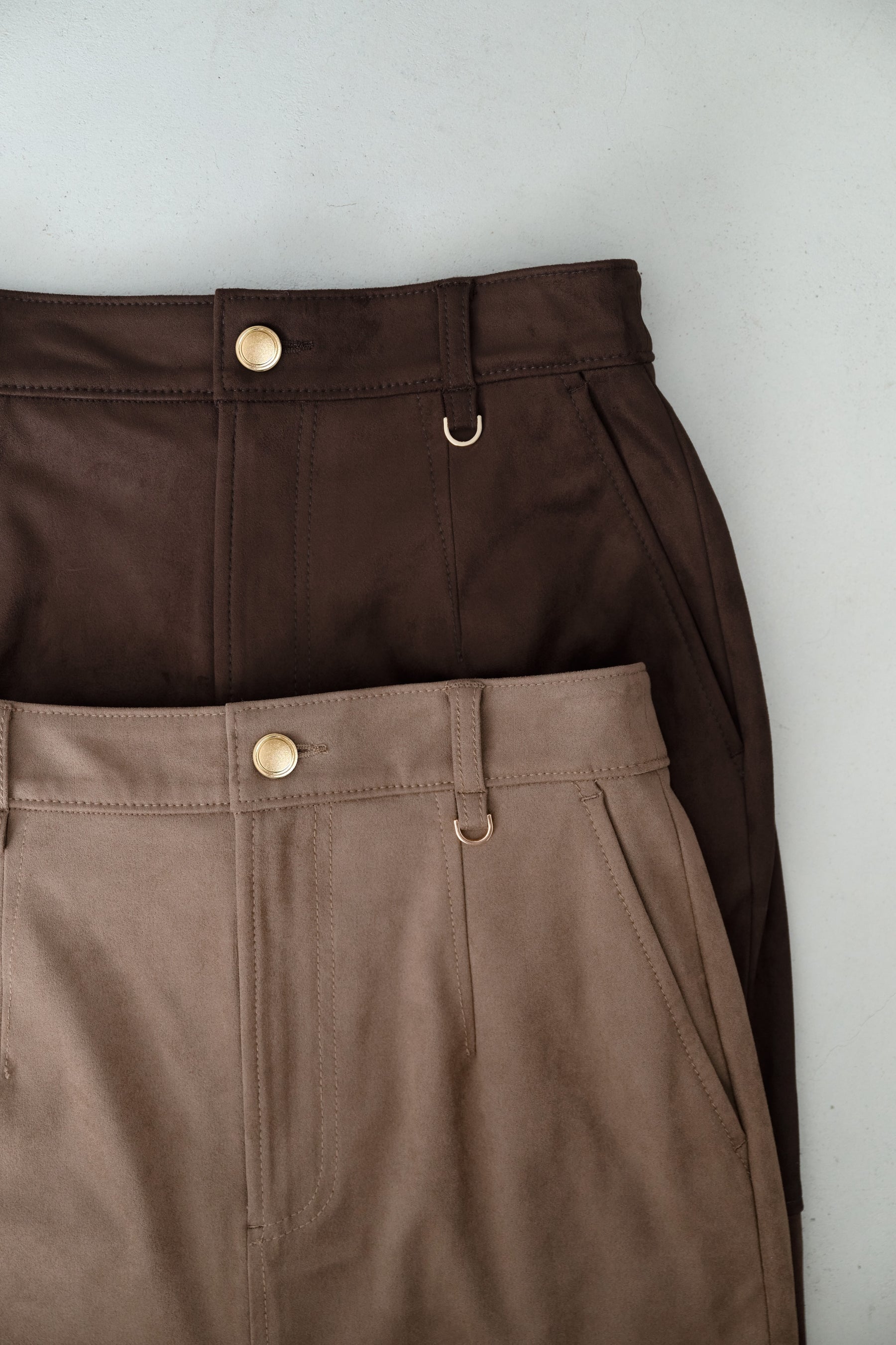 ［Essentia］Suede Slit Long Skirt