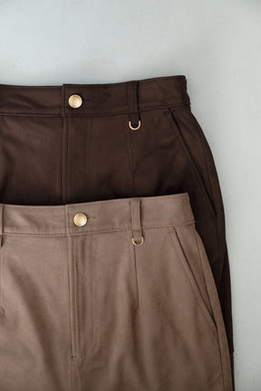 ［Essentia］Suede Slit Long Skirt