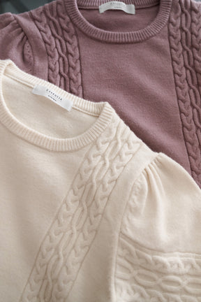 ［Essentia］Cable-Knit Panelled Pullover