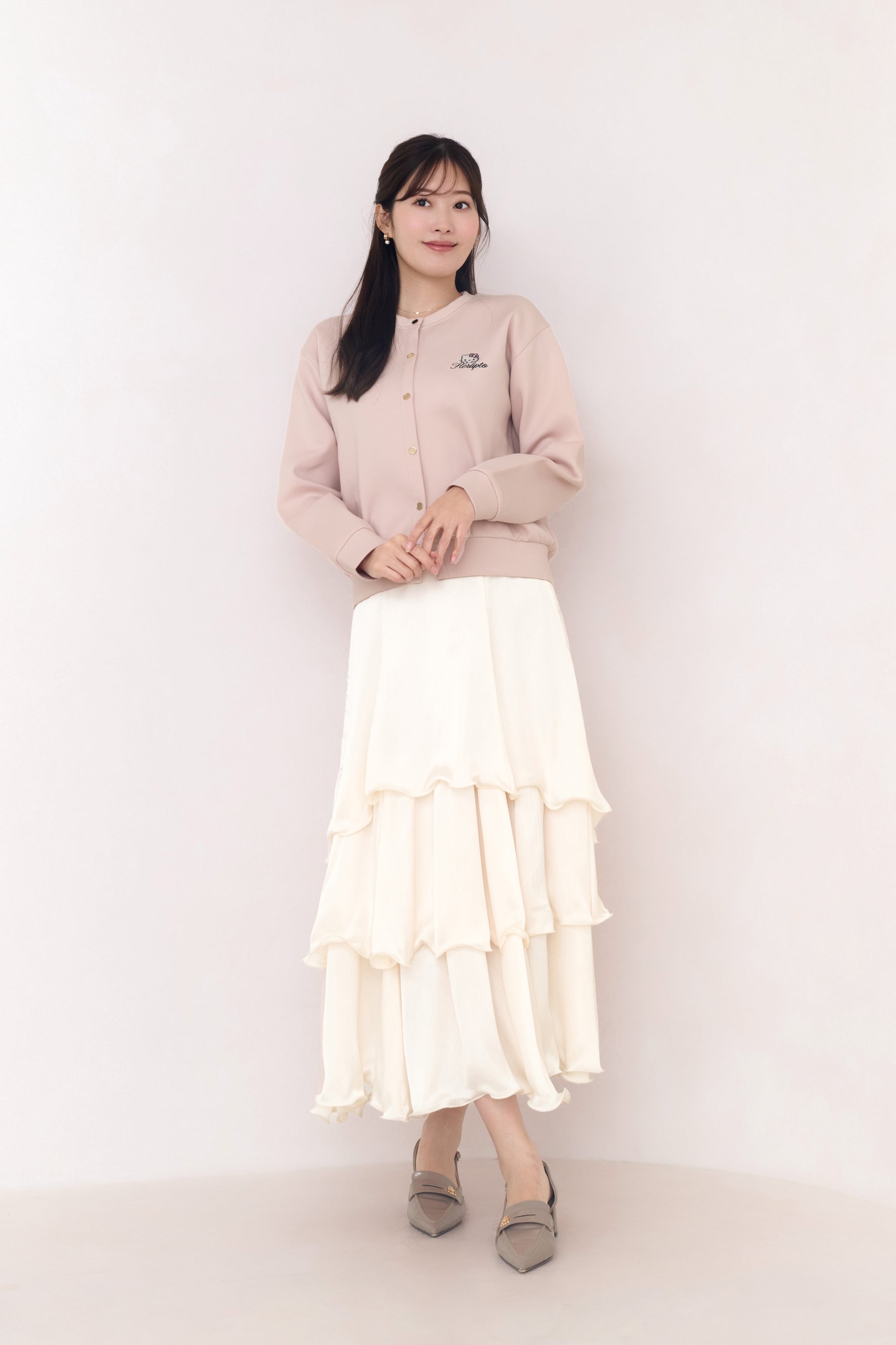 HLT×Hello Kitty Gold Button Cardigan