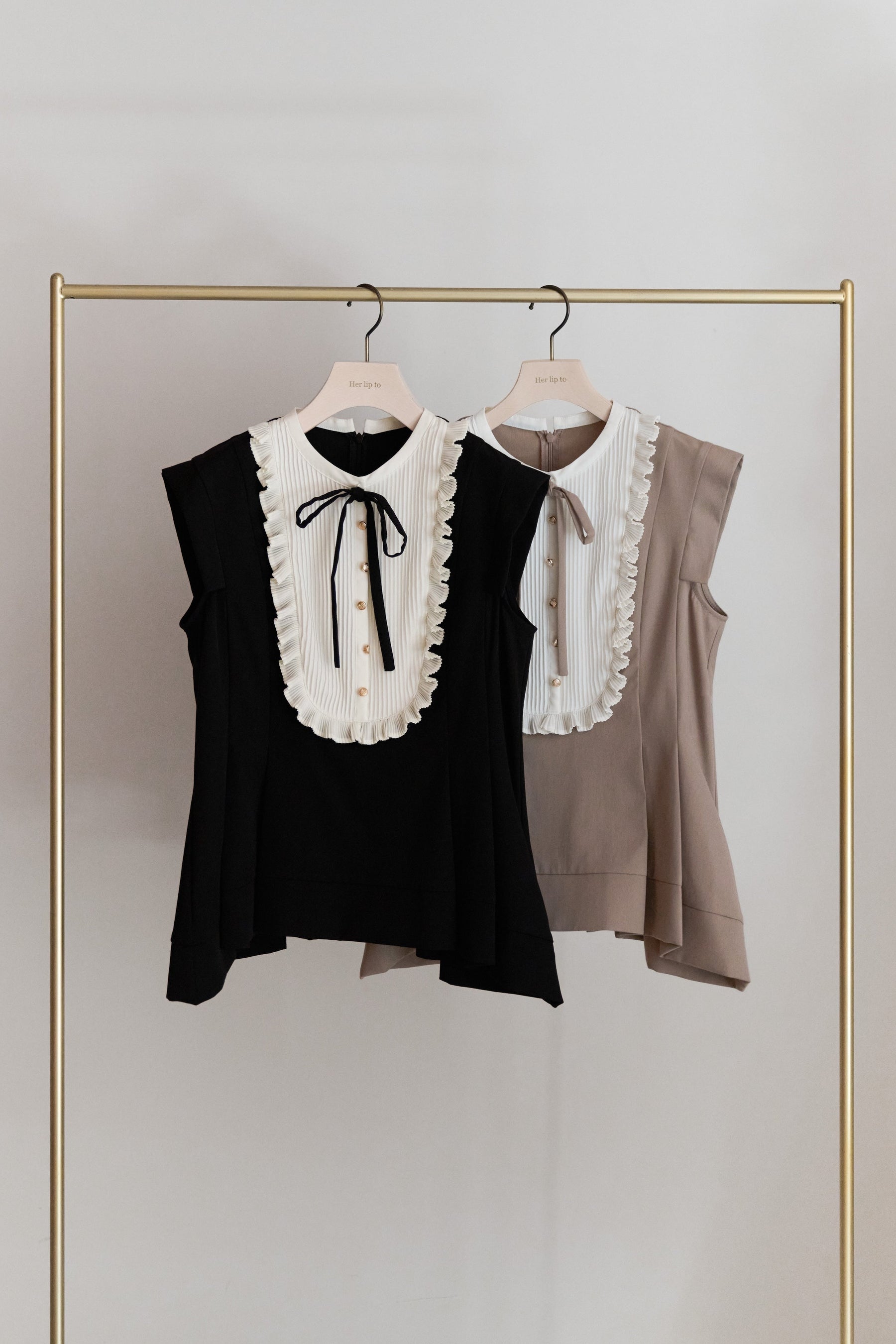 Pleated Ribbon Peplum Top