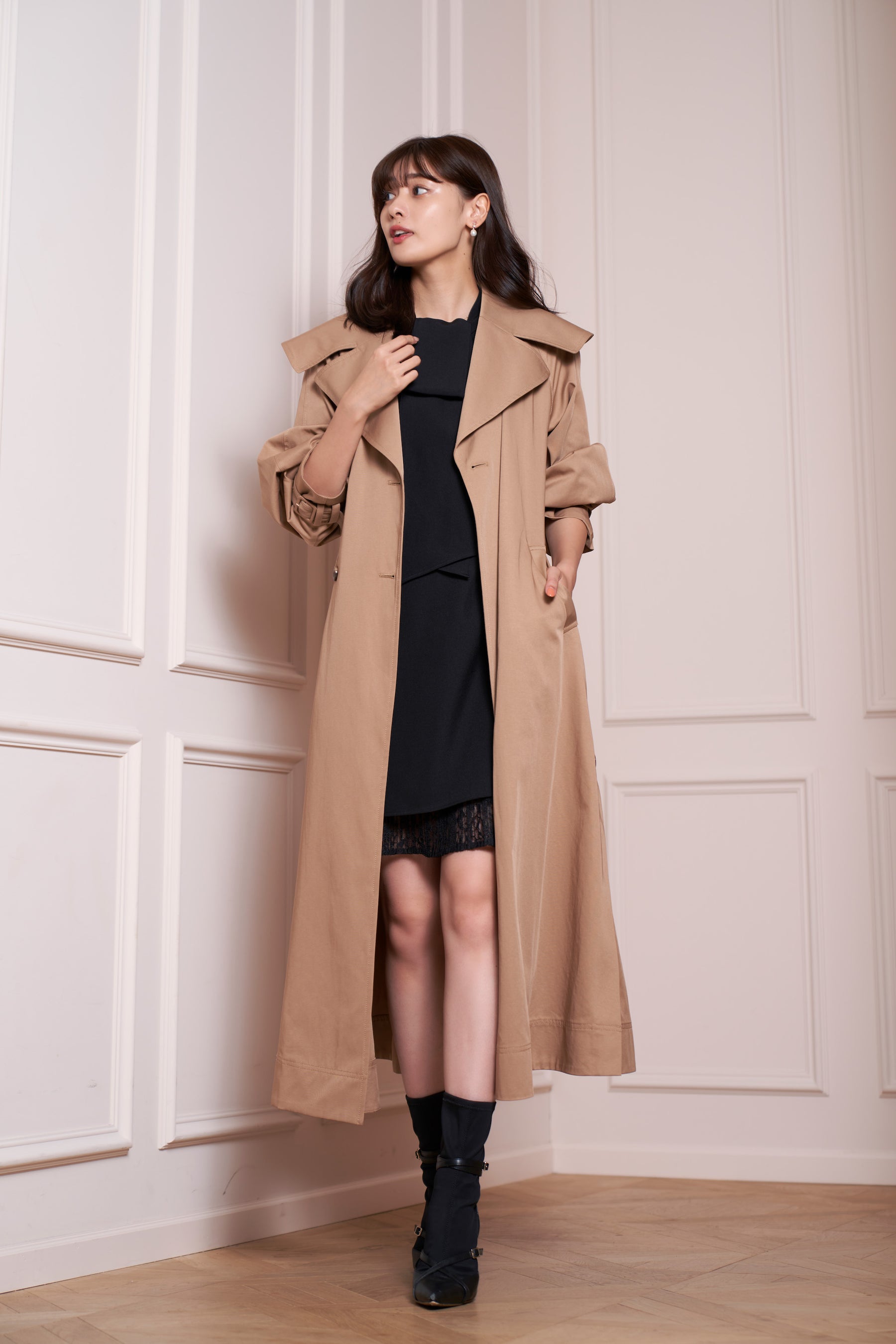 Herlipto　Grace Long Trench Coat　sサイズトレンチコート