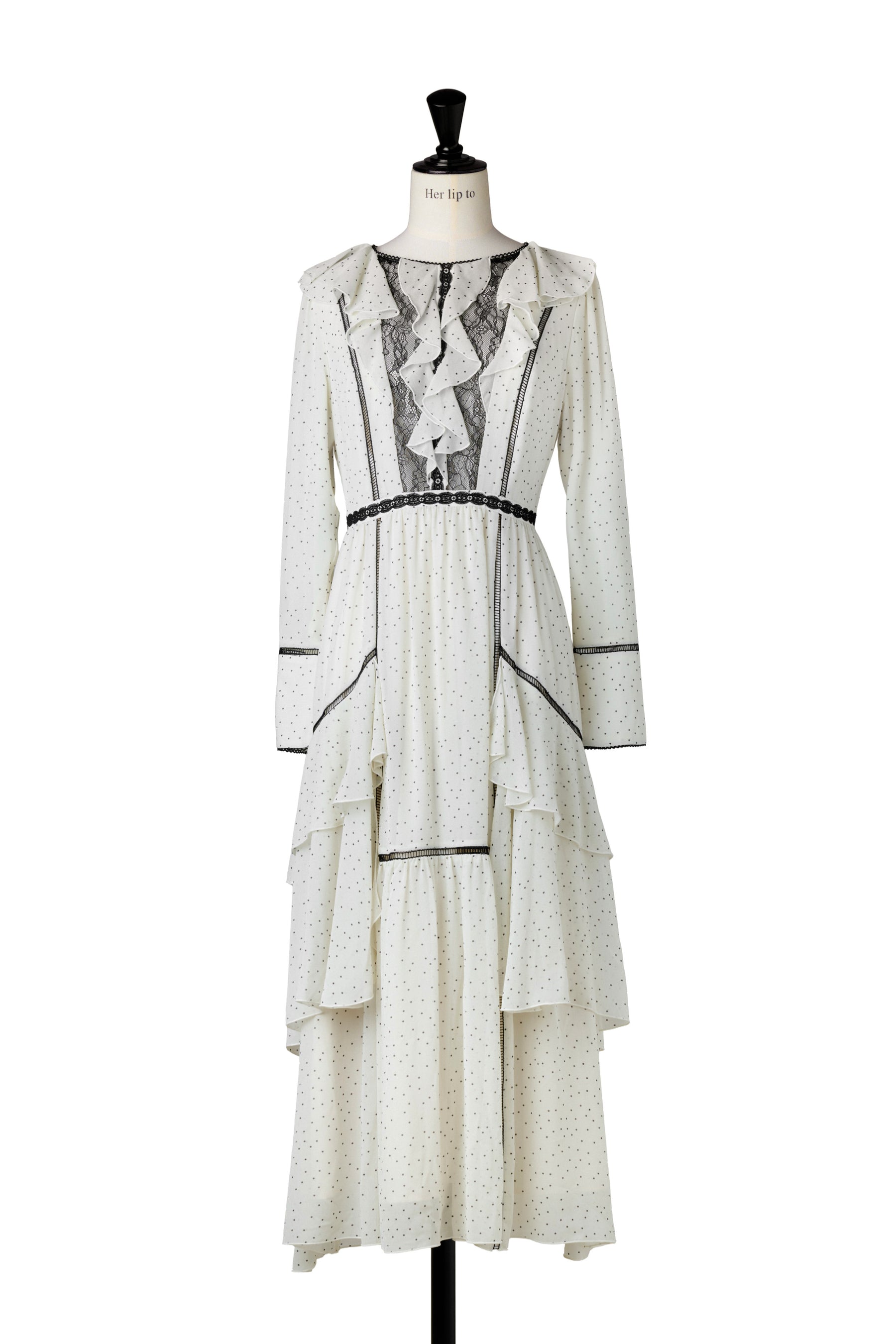 Vivica Polka-Dot Ruffled Dress