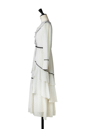 Vivica Polka-Dot Ruffled Dress