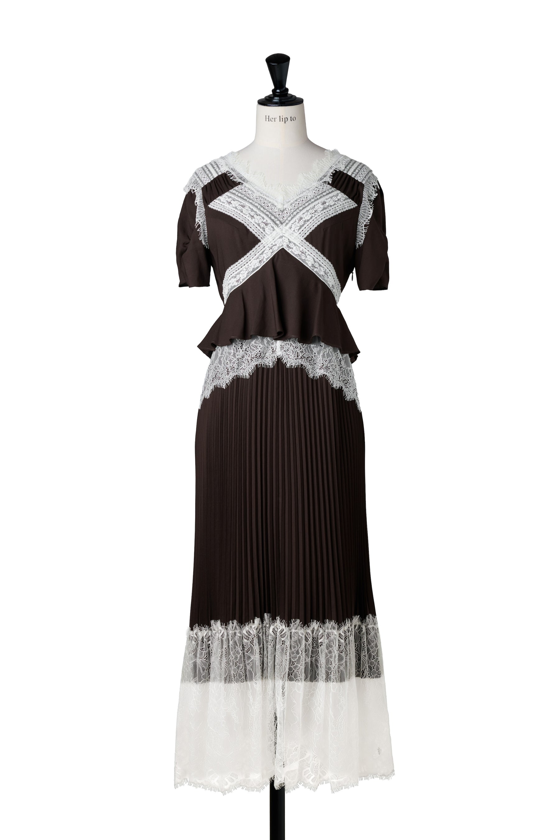 Giulia Lace Pleated Dress