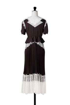 Giulia Lace Pleated Dress