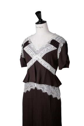 Giulia Lace Pleated Dress