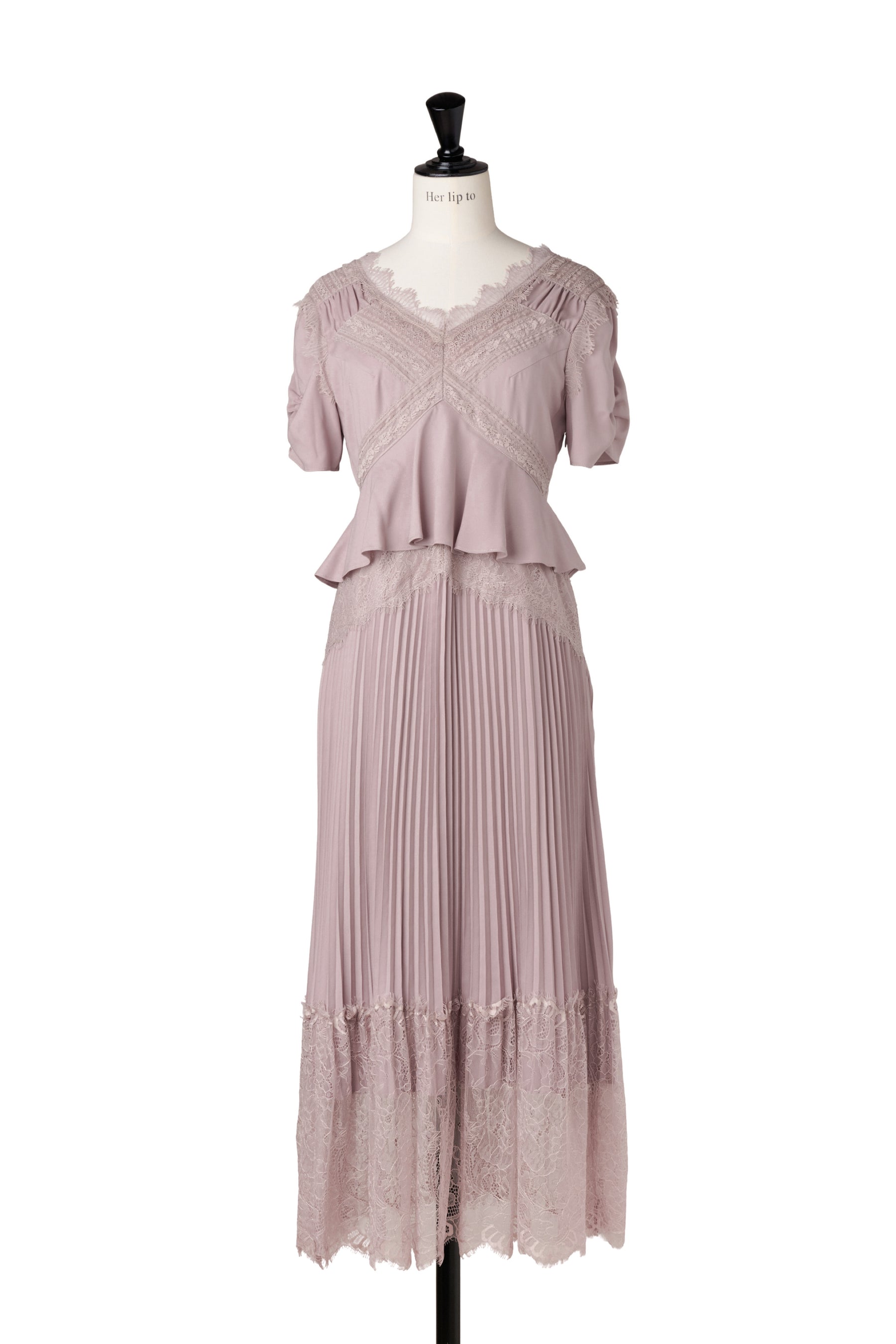 Giulia Lace Pleated Dress
