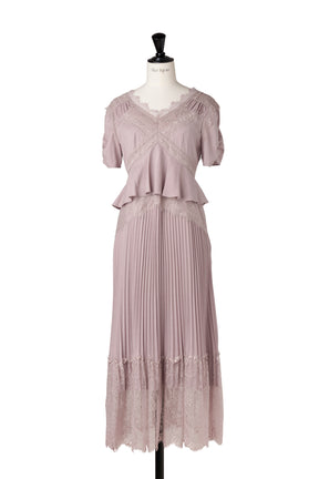Giulia Lace Pleated Dress