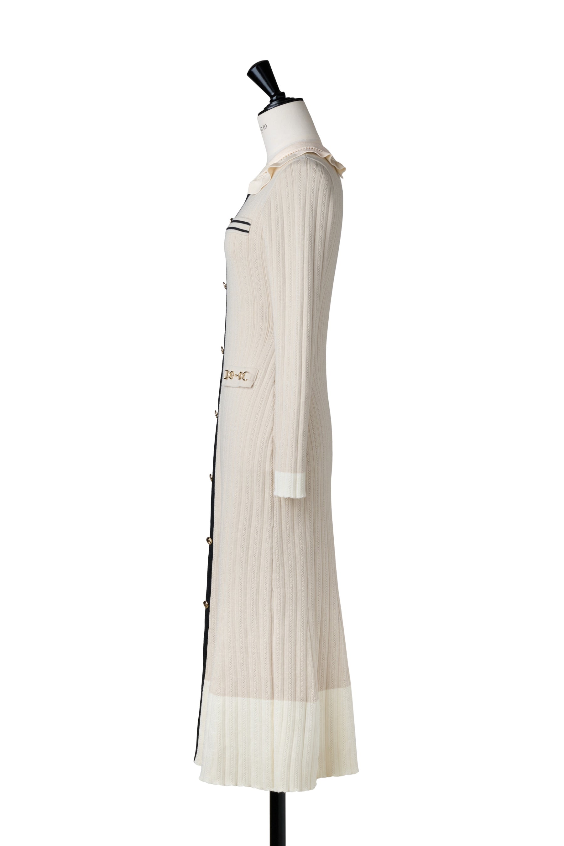 Ruffle-Collar Knit Mermaid Dress