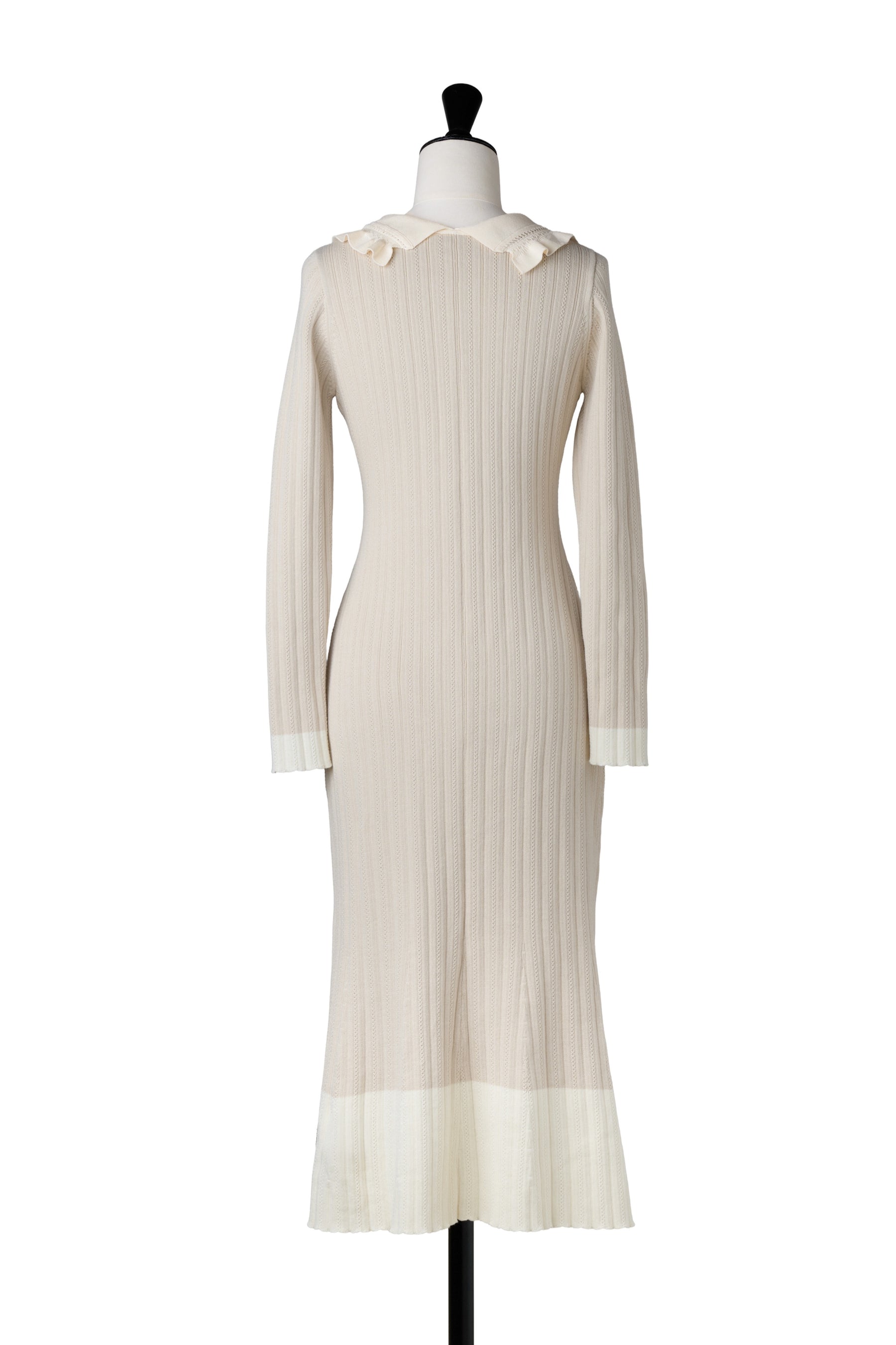 Ruffle-Collar Knit Mermaid Dress