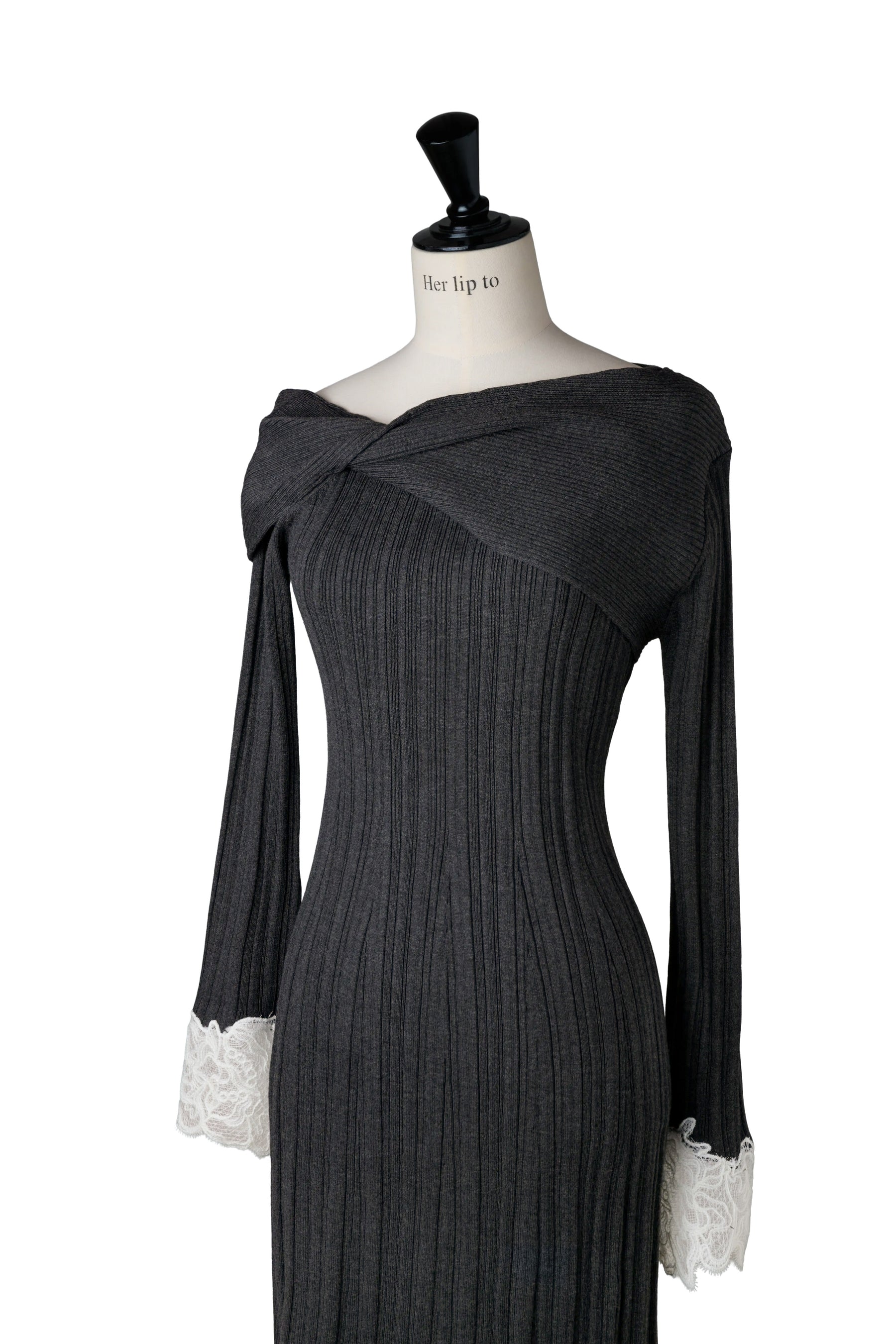 Tullia Lace-Hem Knit Dress