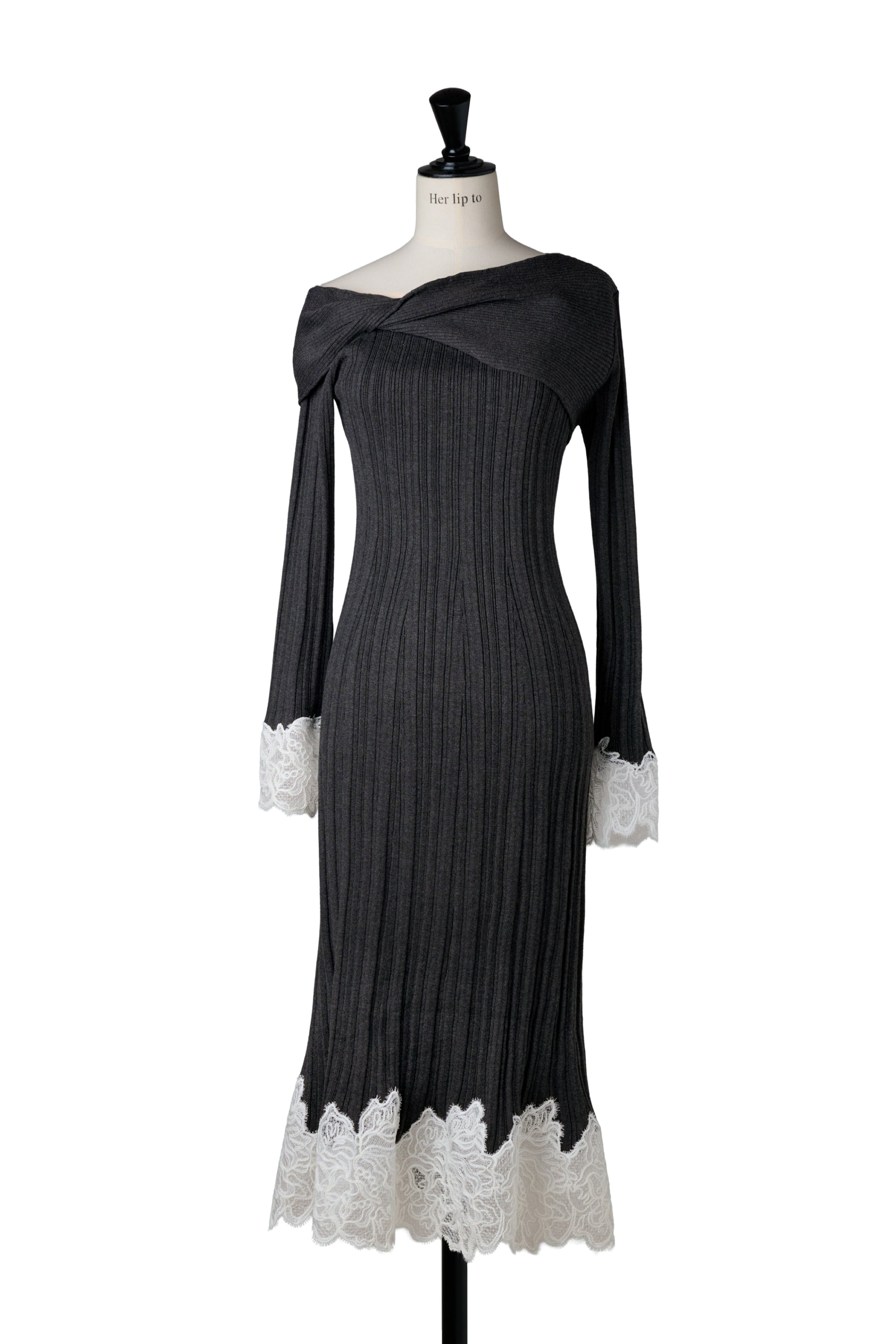 Tullia Lace-Hem Knit Dress