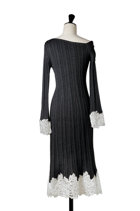 Tullia Lace-Hem Knit Dress