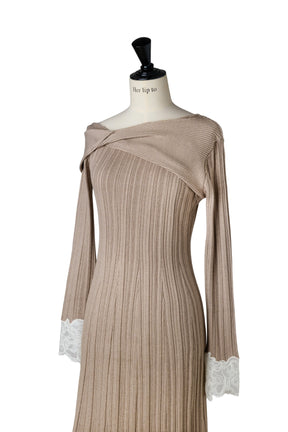 Tullia Lace-Hem Knit Dress