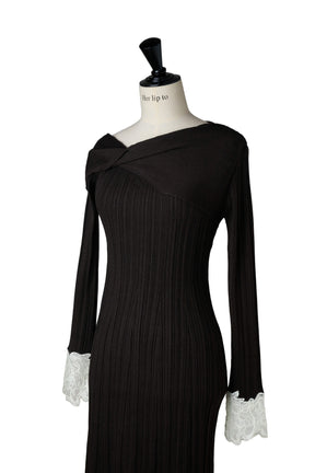 Tullia Lace-Hem Knit Dress
