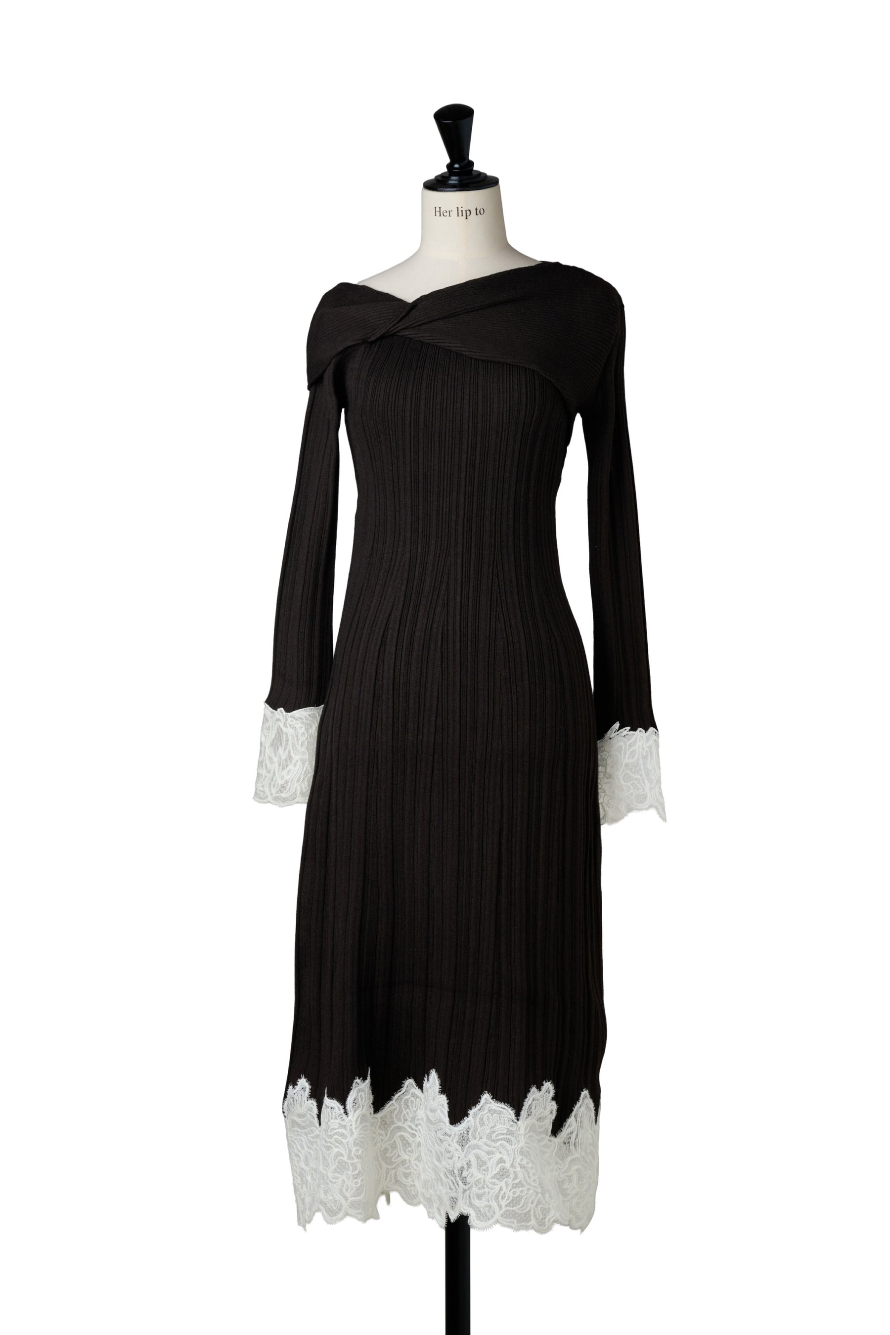 Tullia Lace-Hem Knit Dress
