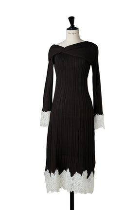 Tullia Lace-Hem Knit Dress