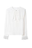 Ruffled Collar Pintuck Blouse