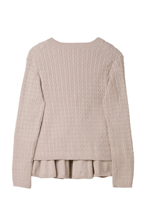【9月下旬発送】H logo Peplum Cable-Knit Set