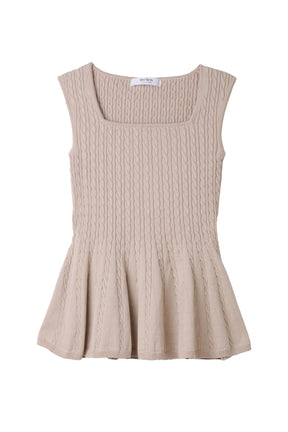 【9月下旬発送】H logo Peplum Cable-Knit Set