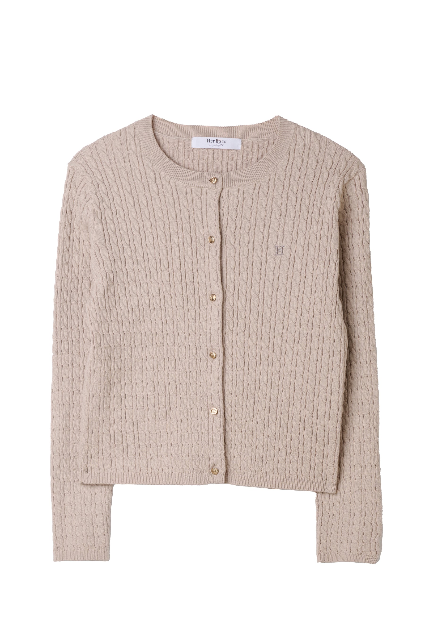 【9月下旬発送】H logo Peplum Cable-Knit Set