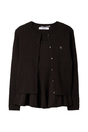 【9月下旬発送】H logo Peplum Cable-Knit Set