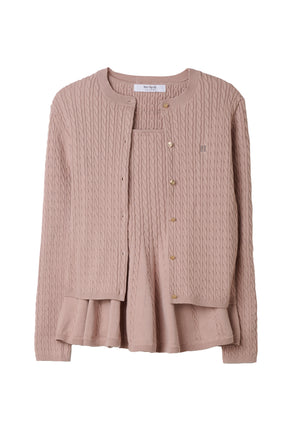 【9月下旬発送】H logo Peplum Cable-Knit Set