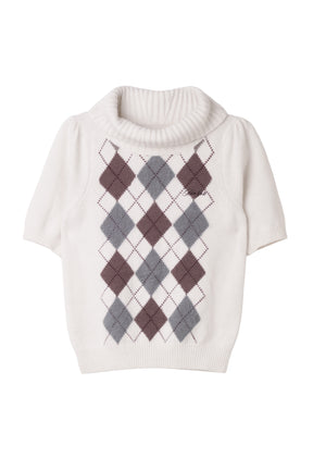 Pia Argyle Knit Top