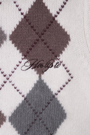 Pia Argyle Knit Top