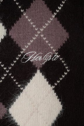 Pia Argyle Knit Top
