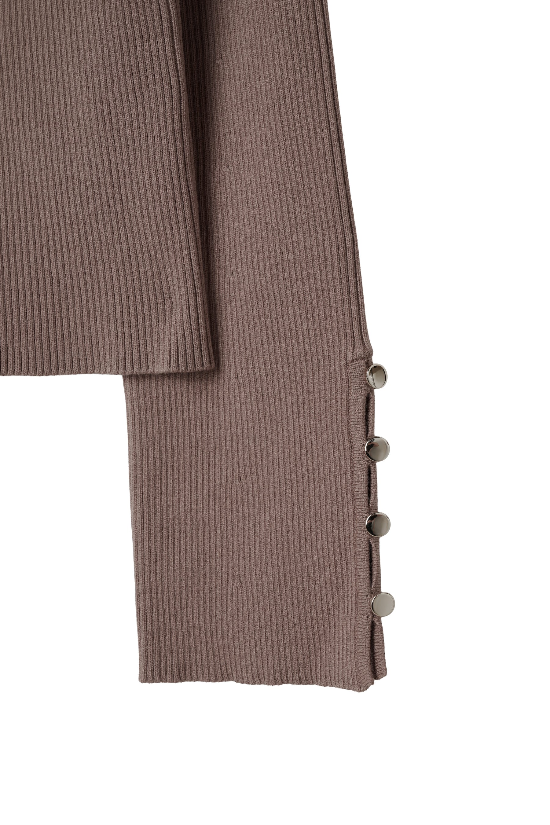 Asymmetric Oversized-Collar Knit Top