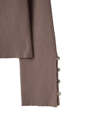 Asymmetric Oversized-Collar Knit Top