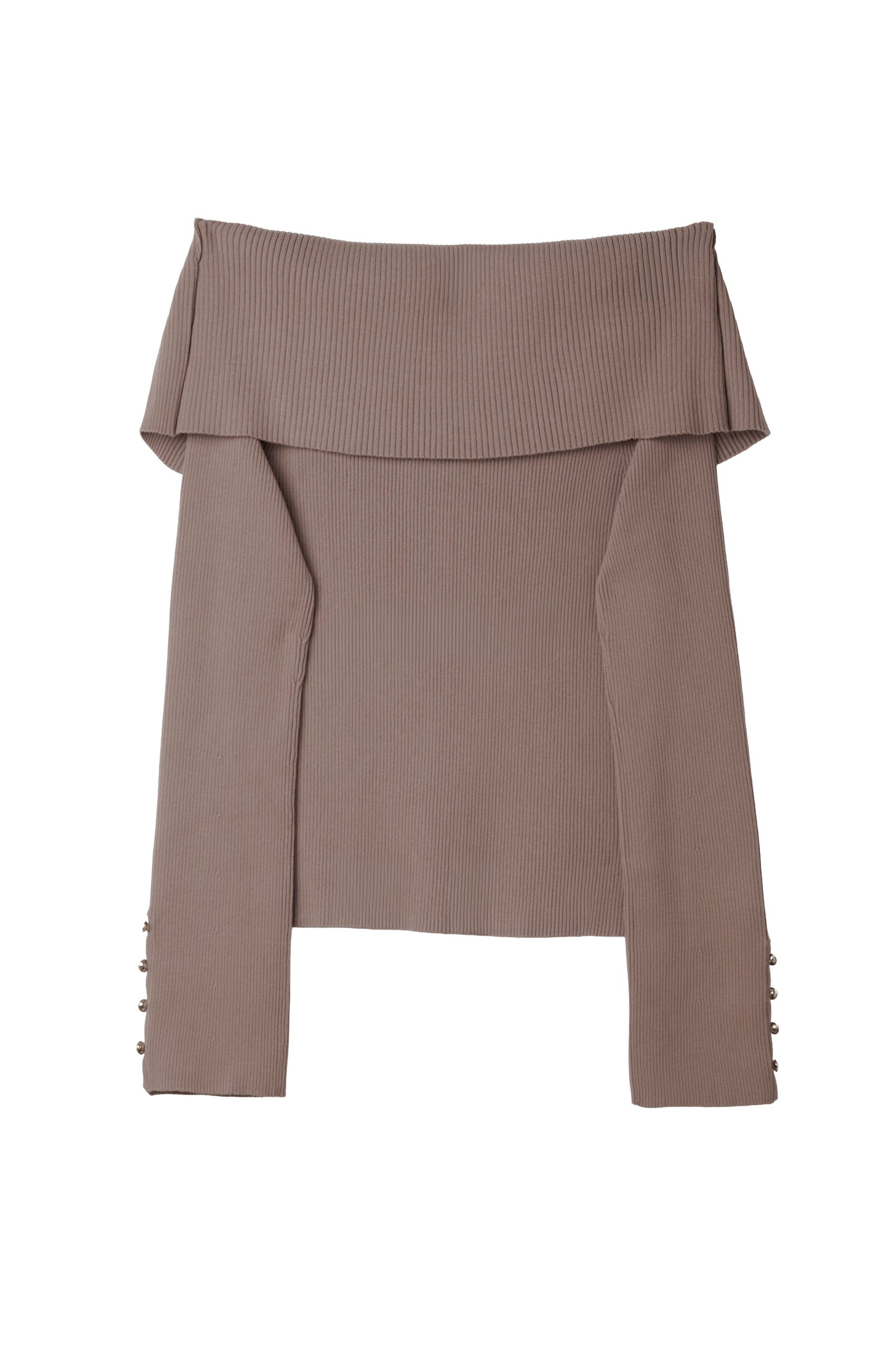 Asymmetric Oversized-Collar Knit Top