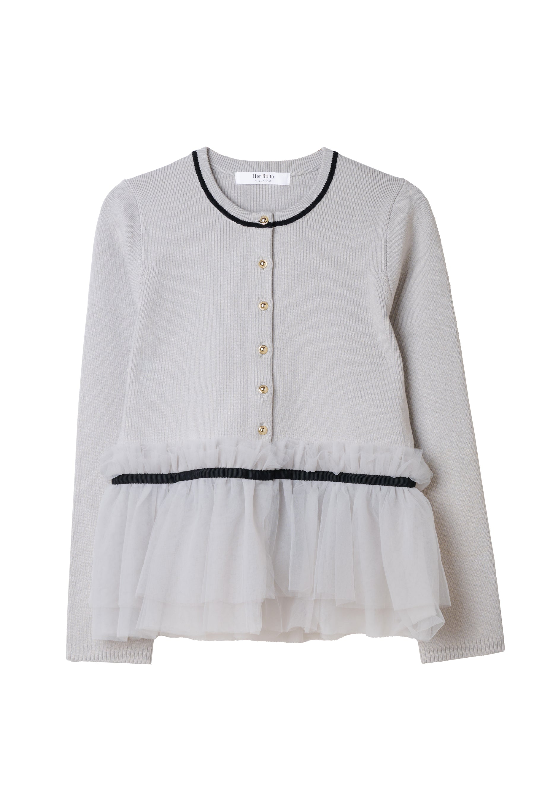 Daria Tulle Frill Knit Cardigan