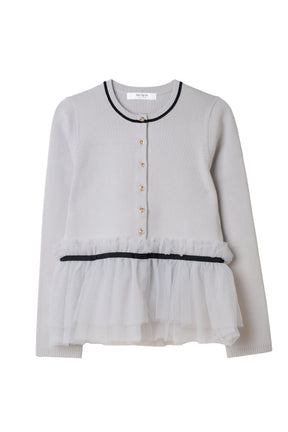 Daria Tulle Frill Knit Cardigan