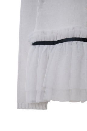 Daria Tulle Frill Knit Cardigan