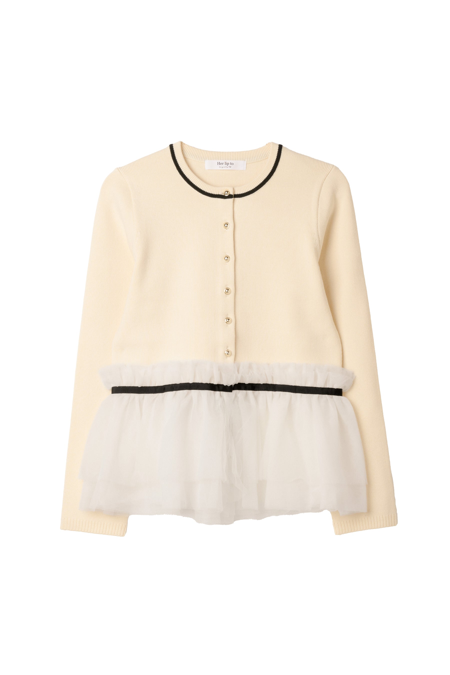 Daria Tulle Frill Knit Cardigan