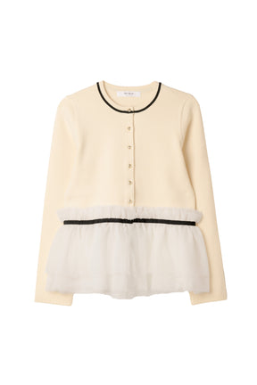 Daria Tulle Frill Knit Cardigan