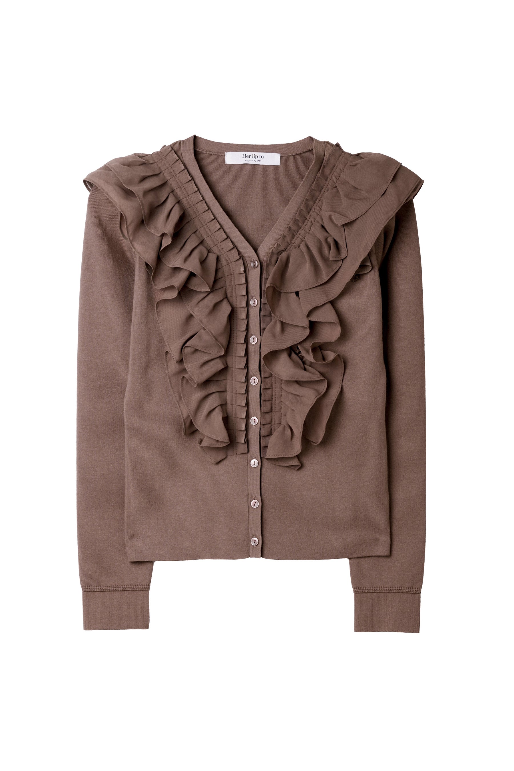 Ruffle Pleated Knit Cardigan