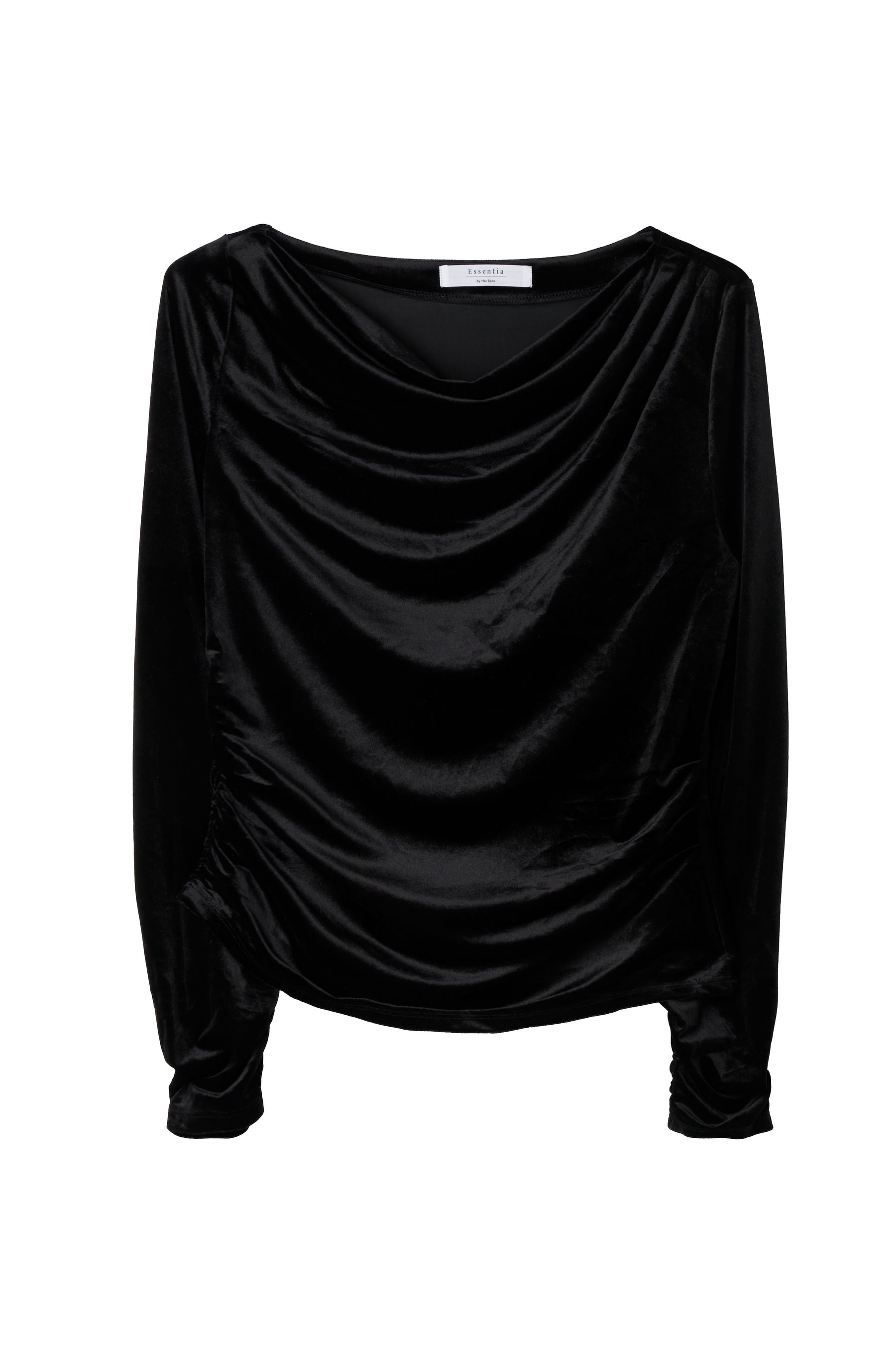 [Ships in early October] ［Essentia］Velour Drape Neck Top